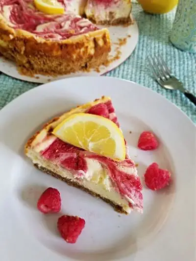 Lemon Raspberry Cheesecake - Stef's Eats and Sweets